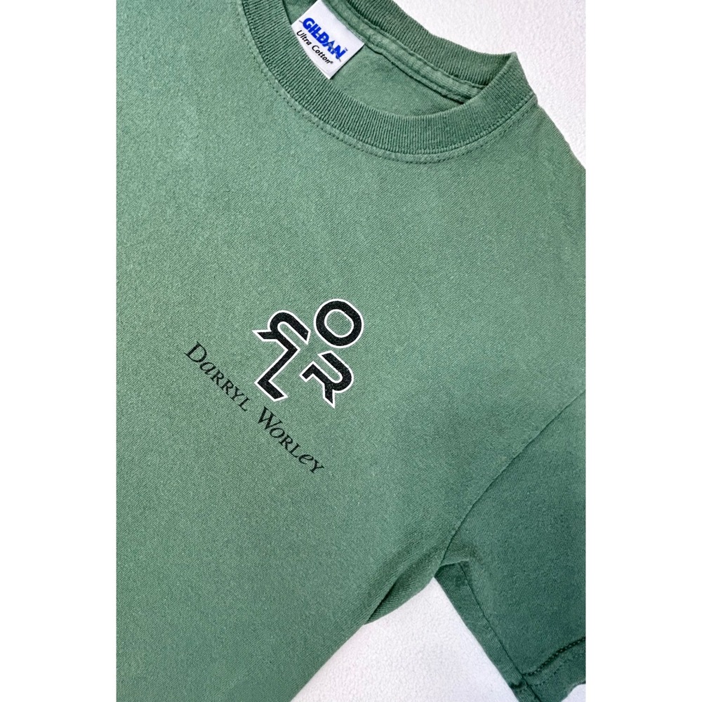 Vintage Darryl Worley "Support Our Troops" Green Graphic T-Shirt Mens Small